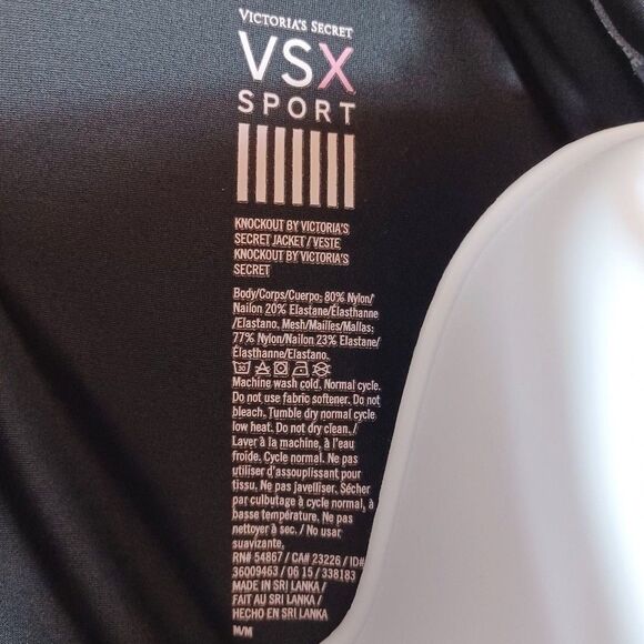 Victoria’s Secret VSX Knockout Floral Jacket M Zip Mesh Back Thumbholes Athletic - Picture 8 of 10